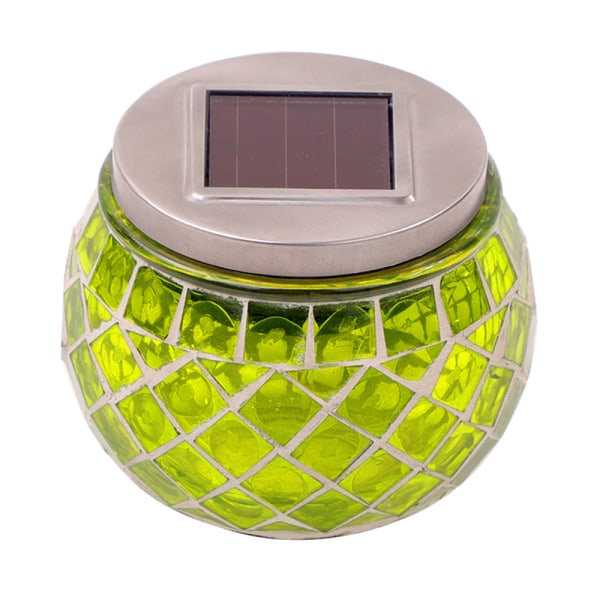 Solcelledrevet glasskulelys mosaikk LED hagelys, bordnattlys