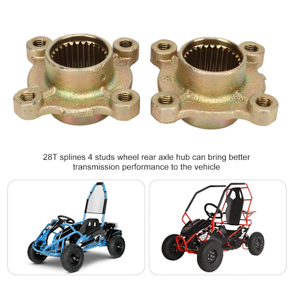 2 st Hjul Bakaxelnav 28 Tand Spline 4 Bultar för 50CC 110CC 150CC Fyrfyrhjuling ATV Go Kart