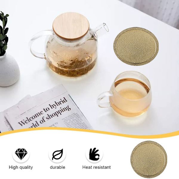 5 stk runde PU læder 10CM bar coasters i ensfarvet