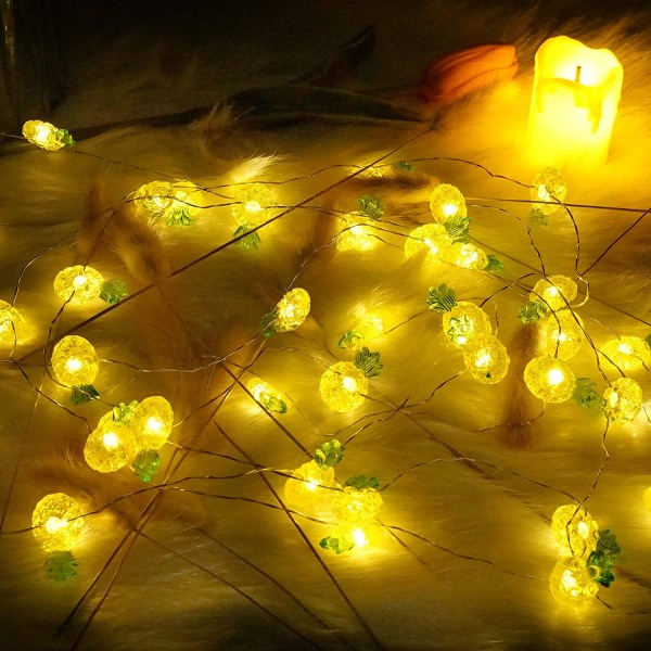 Pineapple String Lights 14ft 40 LED 8 Modes Lämmin valkoinen Weatherpr
