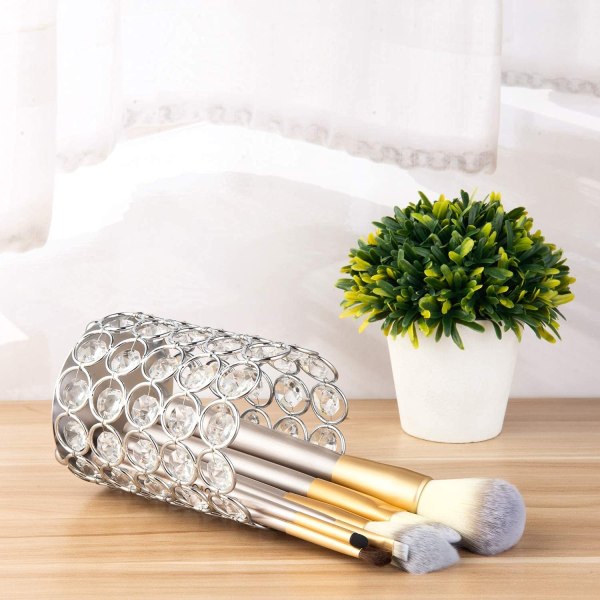 Crystal Makeup Borsthållare Office Pen Pennhållare Pot Candle