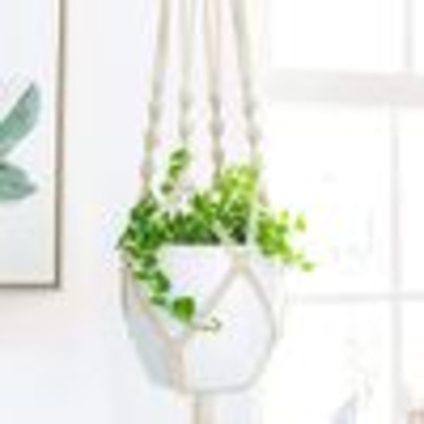 Blomsterlökar, set med 2 makraméblomsterlökar bomullsrep hängande glödlampa 105cm—HIKEREN
