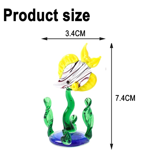 Små glassminiatyrer håndblåste glassfisketank vann gress fisk kunst ornamenter hjem borddekorasjon gave
