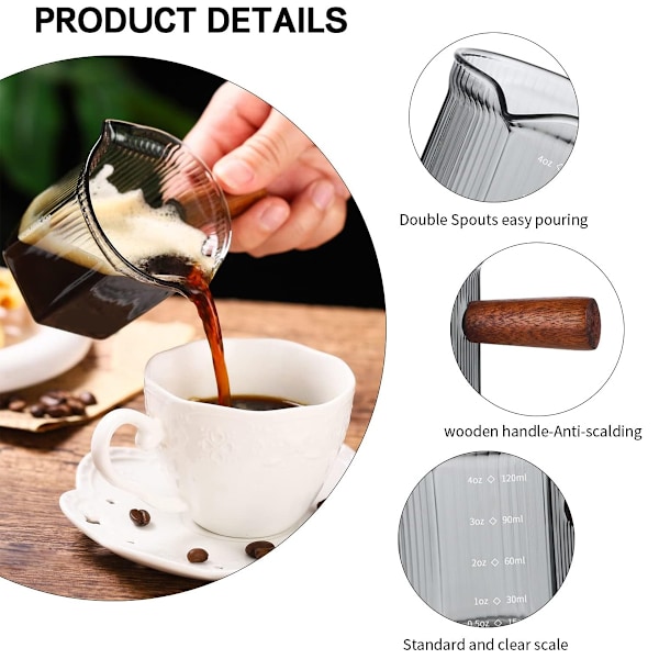 Espressoglas, espressomätkopp med trä