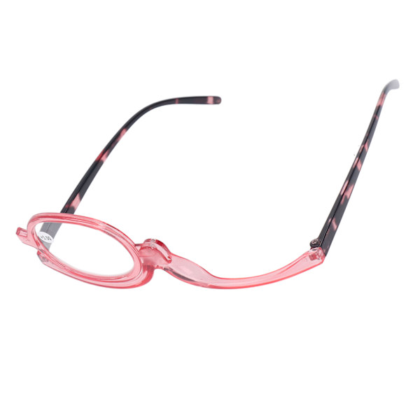 Sminkebriller Lett Folding Roterende Enkeltlinse Kvinner Forstørrende Kosmetiske Øyeglass, Rosa, +3.00