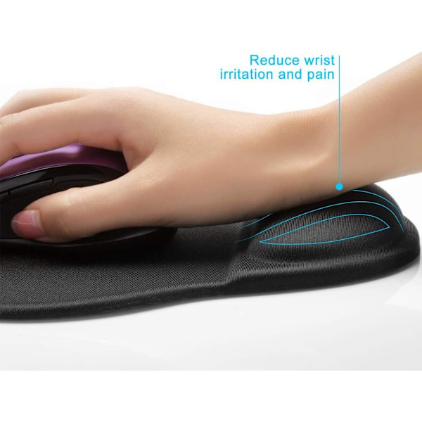 Musemåtte med gel håndledsstøtte ergonomisk memory skum til bærbar eller stationær computer [2 stk.]