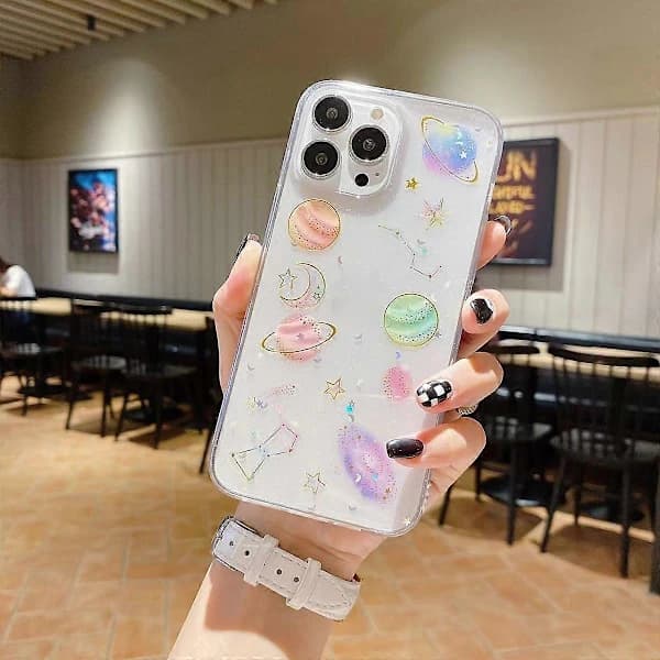Cosmic Star Glitter Epoxy TPU-deksel til iPhone 12 mini