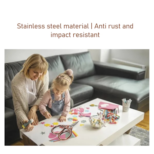Retro lommesaks i rustfritt stål for broderi, korssting, søm, tråd, mini saks i antikk kobberfarge