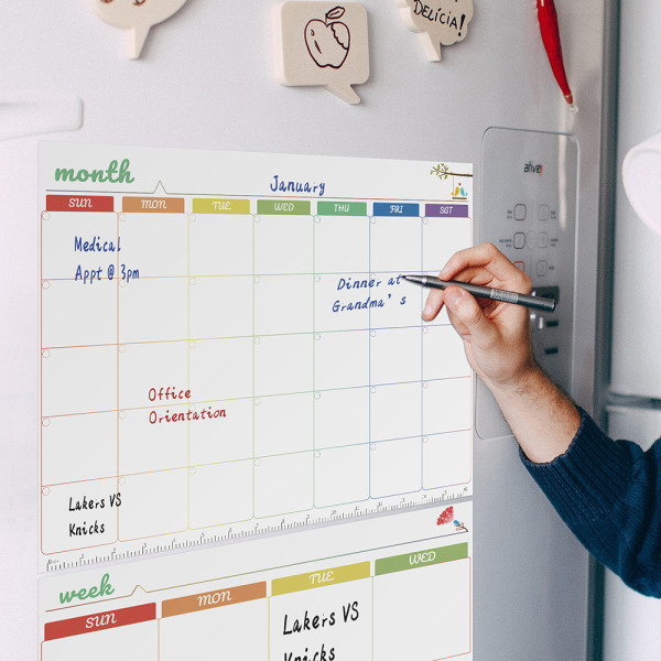 Tør slet kalender whiteboard  magnetiske kalendere til