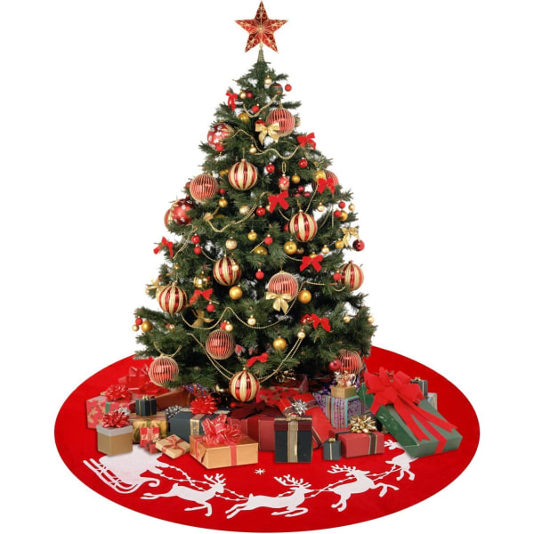 Weihnachtsbaumdecke mit Rentierschlitten-Muster, 121,9 cm, für W