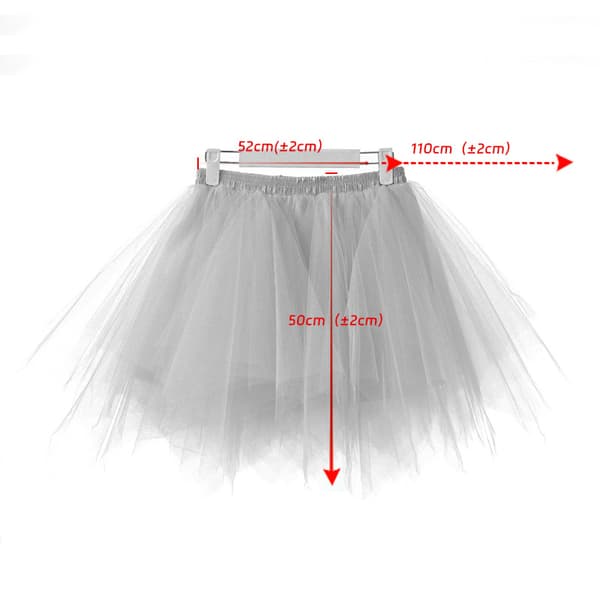 Tutu til kvinder - Karneval, Ballet, Halloween, Maskerade grey