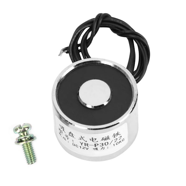 DC 12V/24V Pyöreä Muotoinen 10Kg/100N Sähkömagneetti 30*22mm Solenoidi Nostoimuri (DC24V)