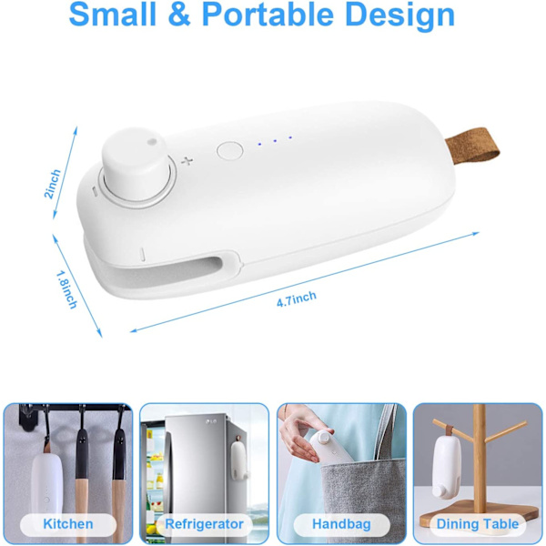 Mini poseforsegler, oppladbar varmeforsegler chipforseglingsmaskin,