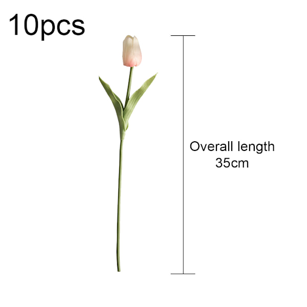 10 st PU konstgjorda tulpaner, realistiska konstgjorda blommor