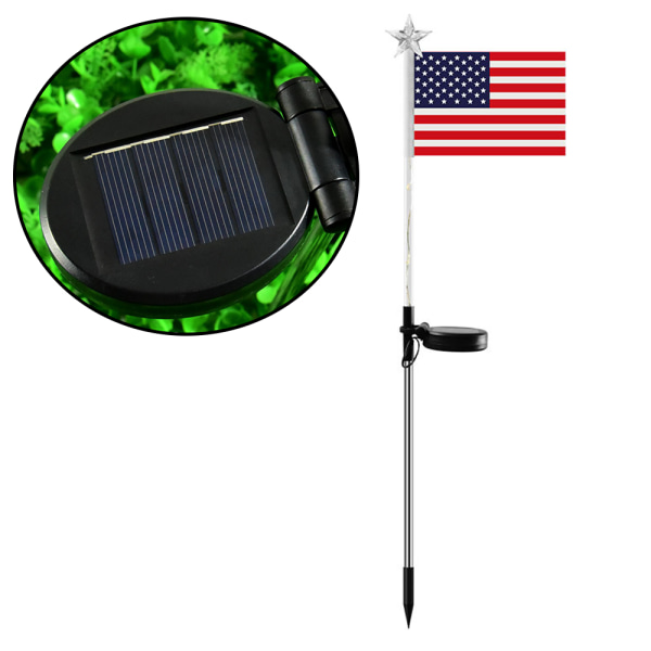 2-Pack Solar American Flag Solar Garden Lights