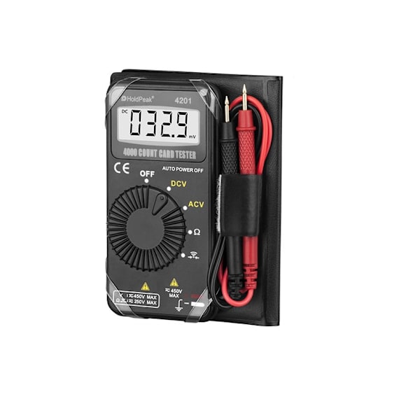 HP4201 Mini automatisk digital fickmultimeter 4000 räkningar Fickdigitalmultimeter för AC/DC spänning, motstånd, diod, kontinuitetssummer med
