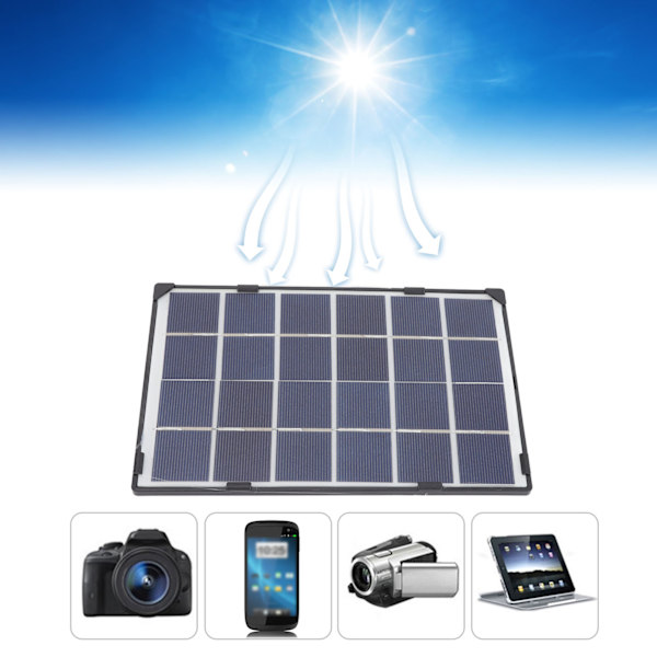 6W 5V Mini Solcellepanel Vandtæt Letvægts USB Solcellepanel til Mobiltelefoner Opladningsplader Digitale Kameraer