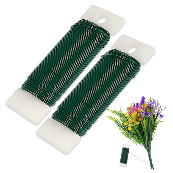 Stark tråd för blomsterarrangemang, fast beläggning säkerställer långvarig skönhet, idealisk för kransbindning, 22 gauge spoltråd, lätt att använda för