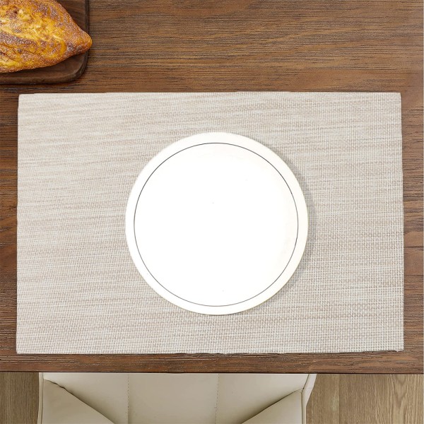 Värmebeständiga bordstabletter Fläckbeständig Anti-sladd Tvättbar PVC beige