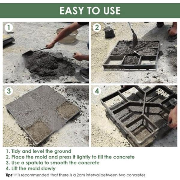 Form til betonstøbning - Gør-det-selv støbeform i robust sort plast - 40x40 cm