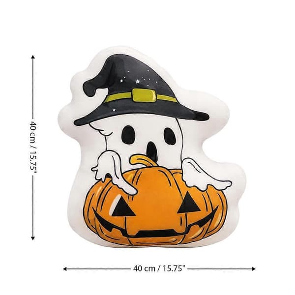Halloween Spøgelsespude - Sød formet pude tilføjer uhyggelig komfort til sofaer og senge E One size