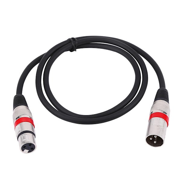 3-nastainen XLR-kaapeli, uros naaras M/F, audiokaapeli, suojattu kaapeli mikrofonille, mikseri, 1 m