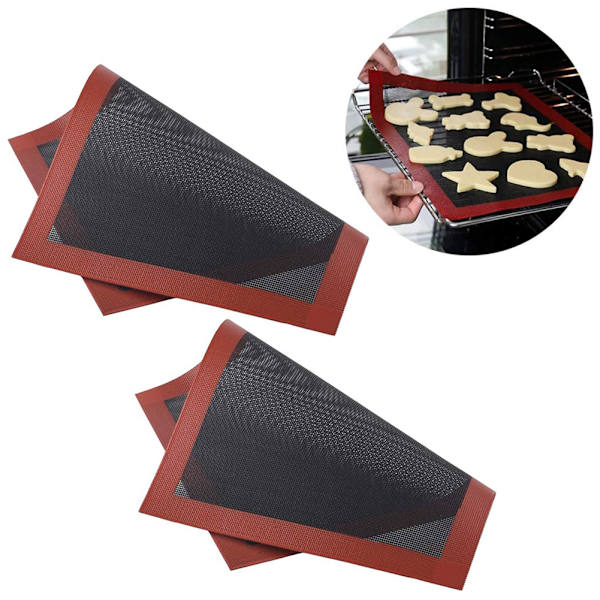 2 stk. Non Stick Bageplade Glasfiber Ovn Måtte Kage Måtte Silikone Bageplade Bage Værktøj