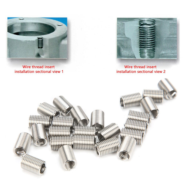 50 stk. Trådinnlegg Wire Beskyttelseshylse Reparasjonsverktøy Festesystem US Standard 5/16in‑18x3D