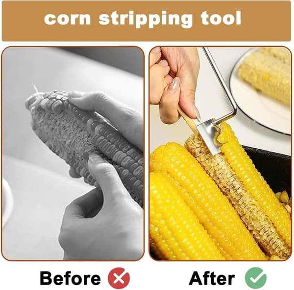 Easy Clean Corn Stripper New Corn Stripper 2025 Corn Remover with Wooden Handle Kitchen