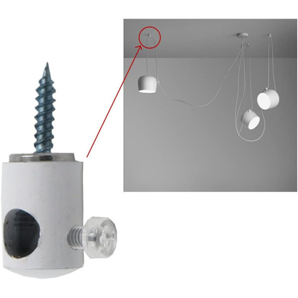 Set med 6 lyskroker for lysekrone, kabelinnfesting desentralisering elektrisk ledningskrok for lysekrone, taklampe, elektrisk kabel, inngang,