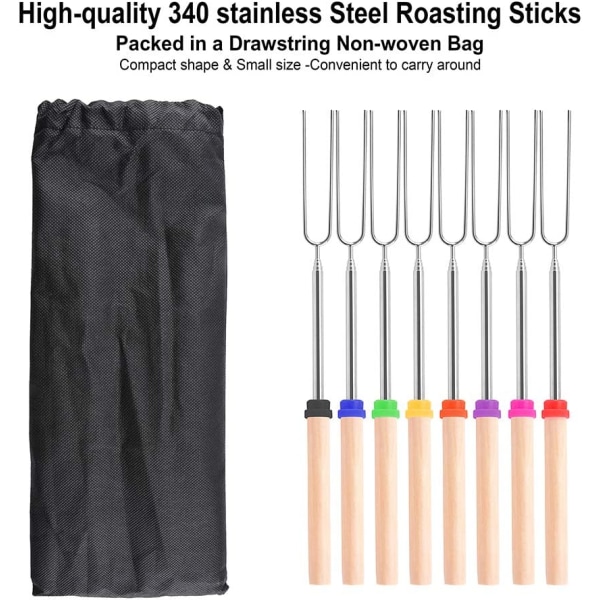 AIYEGO Marshmallow-grillspyd, 32 tommers teleskopisk grill