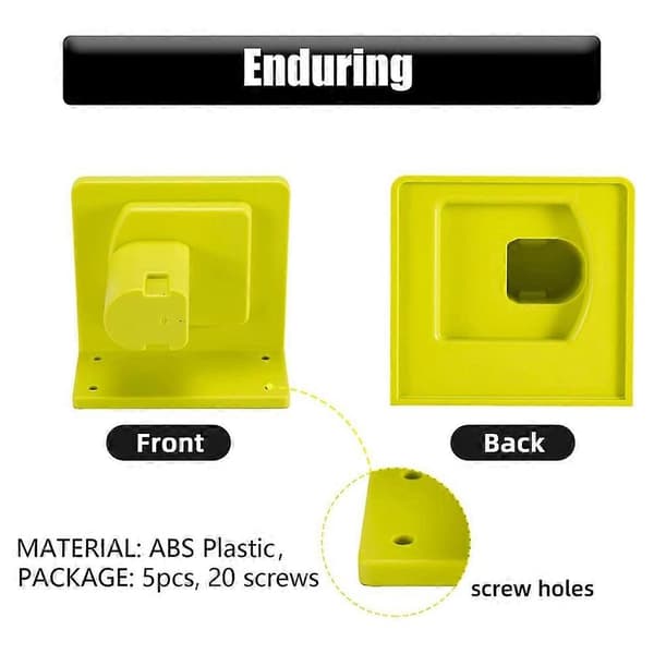 5 Pcs Tool Holder for Ryobi 18V Power Tools Wall Mount Portable Holder Bracket Hanger Storage Organizer