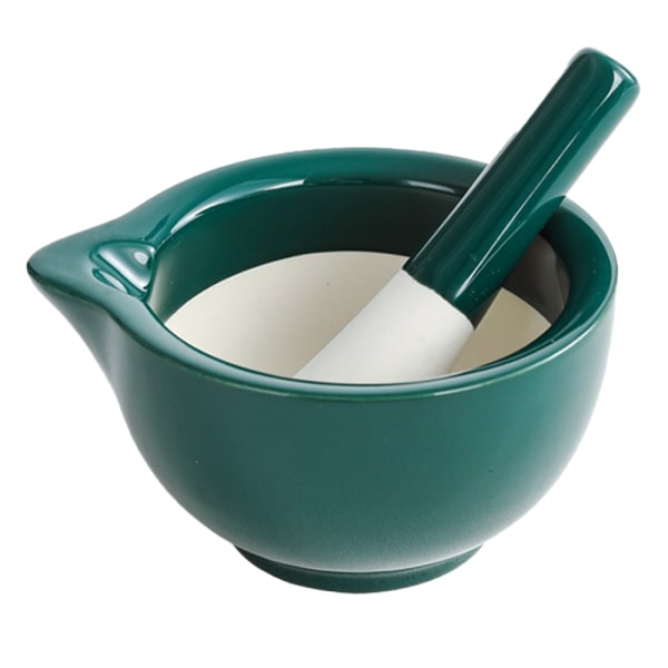 Porcelänmortel och mortelstöt, keramisk örtaggskvarn pillerkross