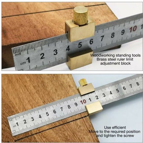 Mässing Stål Linjal, Markering Gauge Stopper LinjalMässing Markering