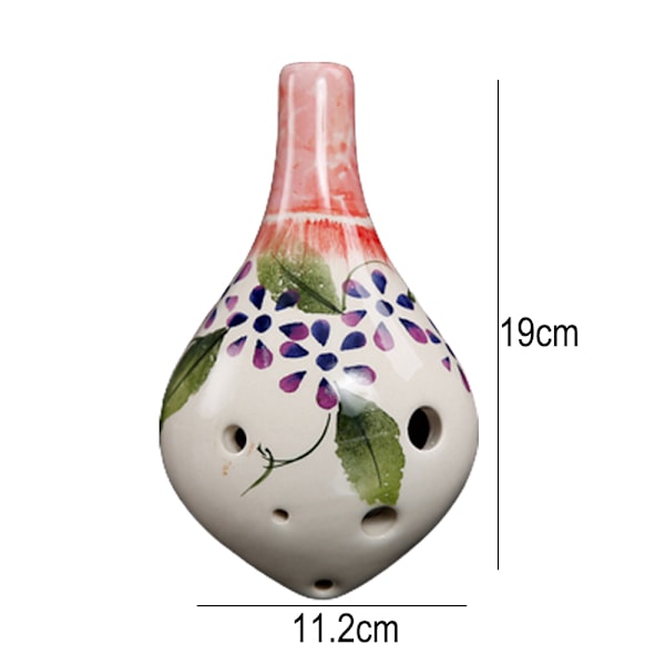 6 Hullers Ocarina, Alto C, Glaserede Keramik, Smukt Design, Gaveidé