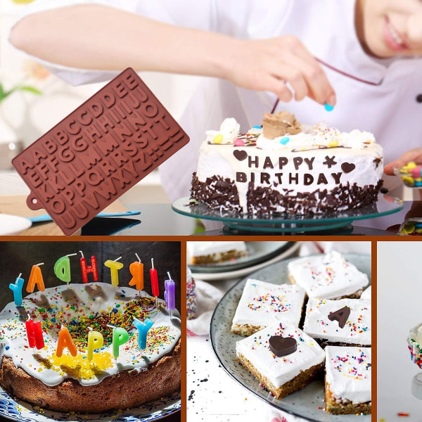 Piimuotit, aakkosnumeeriset molds, uudelleenkäytettävät molds, Hyvää syntymäpäivää kakun koriste-symbolit