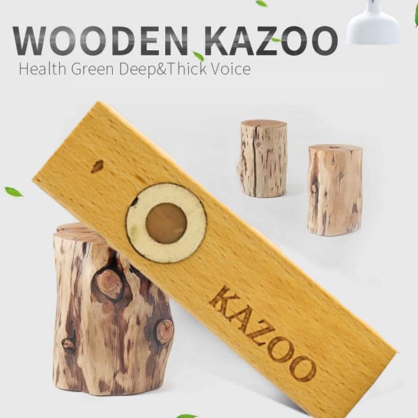 Wood Kazoo, Kazoo Patry musikinstrument och gitarr Light -colored