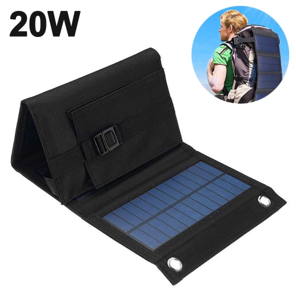 20W Premium monokrystallinsk sammenleggbar solcellelader