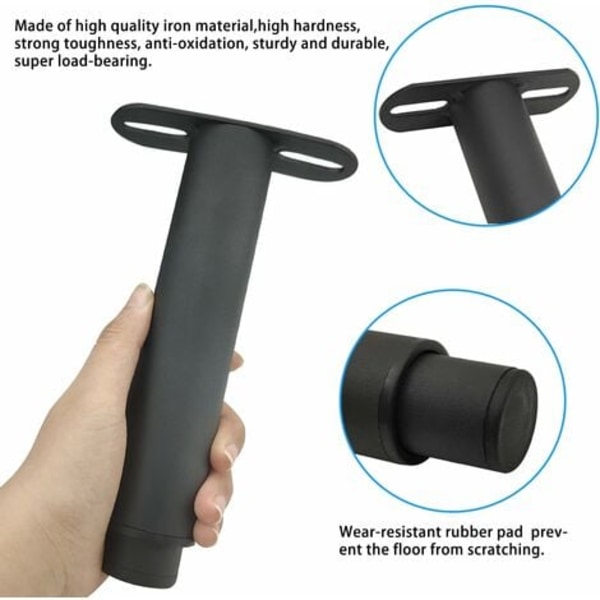 Set med 2 justerbara T-formade infällbara metallben för säng, soffa (17,8 - 33 cm)