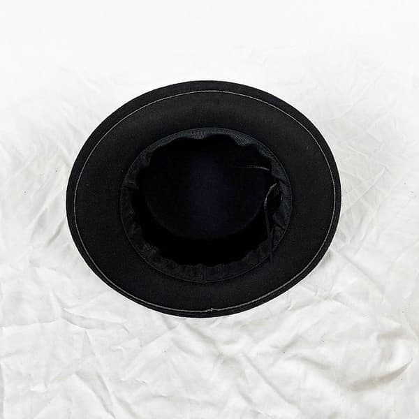 Britisk stil Trilby-hat til herrer, tryllekunstner-karneval, Trilby-hat til vinter og efterår, afslappet sammenkomst, sort Black