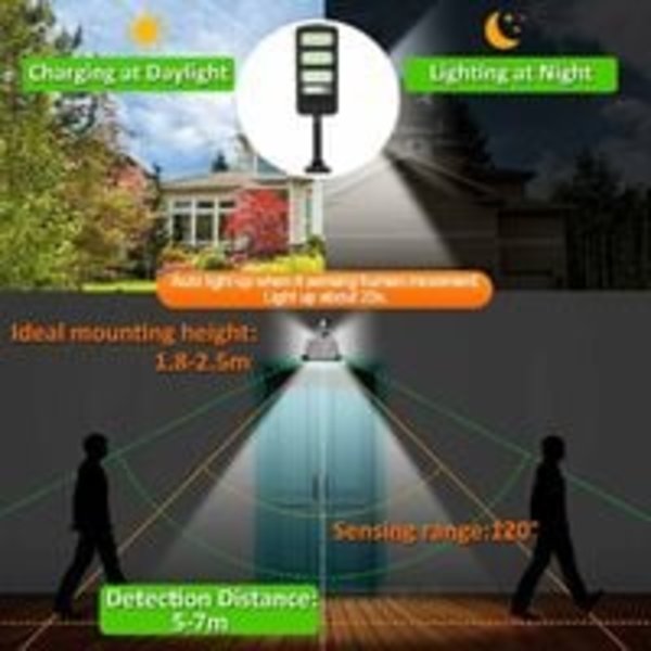 Ulkoseinävalaisimet, 2 kpl 213 LED ulkoseinävalaisimet 180° säädettävällä vedenpitävällä liiketunnistimella aurinkovalaisimet ulkoseinälle, puutarhaan,