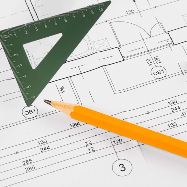 Geometriuppsättning med tjock hållbar rak linjal 15 cm,  Statione