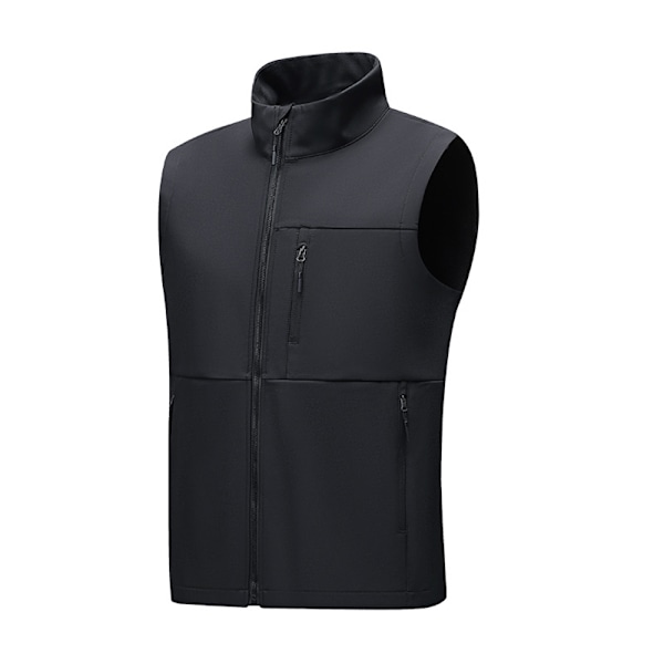 Herre Termisk Vest Ærmeløs Fleece Vest Vandtæt Let Vindtæt Åndbar Ståkrave Varm Softshell Vest Udendørs Jakke Med Lynlås