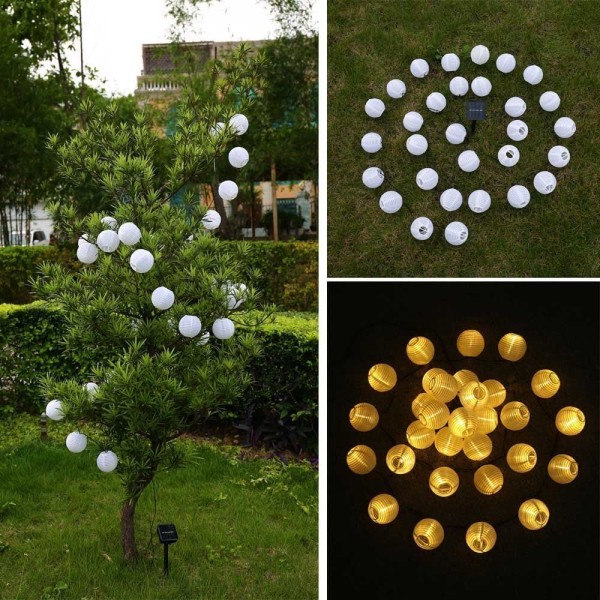 Qedertek Solcellslampor Lykta Utomhus 6 Meter 30 LED