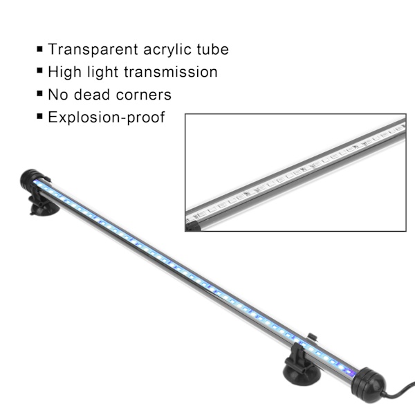 Akvariebelysning Vanntett Akvarielys med LED-lys 3 Moduser Dimbar 100‑240VEU Plugg 48CM