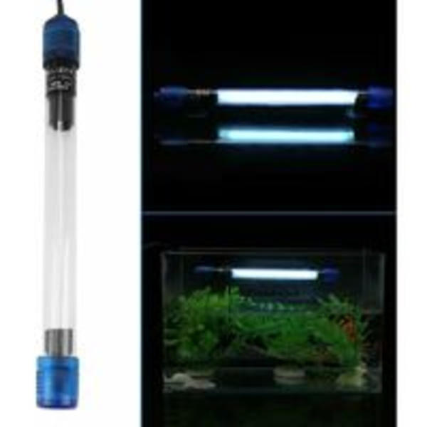 LED-akvarieljus, vattentät UV-lampa 220-240V algsteriliseringslampa grön bakteriedödande UV-lampa vattensterilisering akvariumsterilisering EU