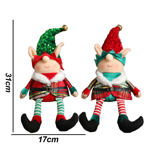 Elf-jule-udstoppede dukker, drenge- og pigealfer-ferielegetøj - F