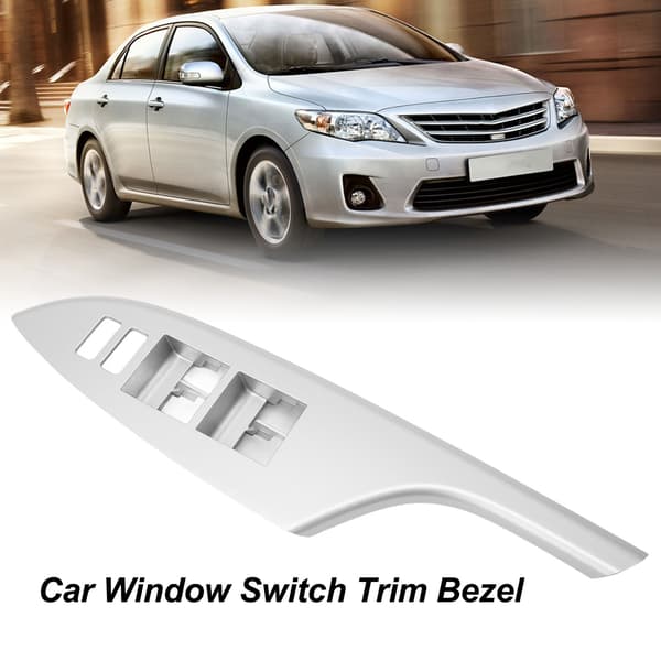 Bilskivekontakt Trim Bezel Sølv Armlæn Glas Lift Switch Panel Dæksel til Corolla 2007 til 2013 Forreste Venstre