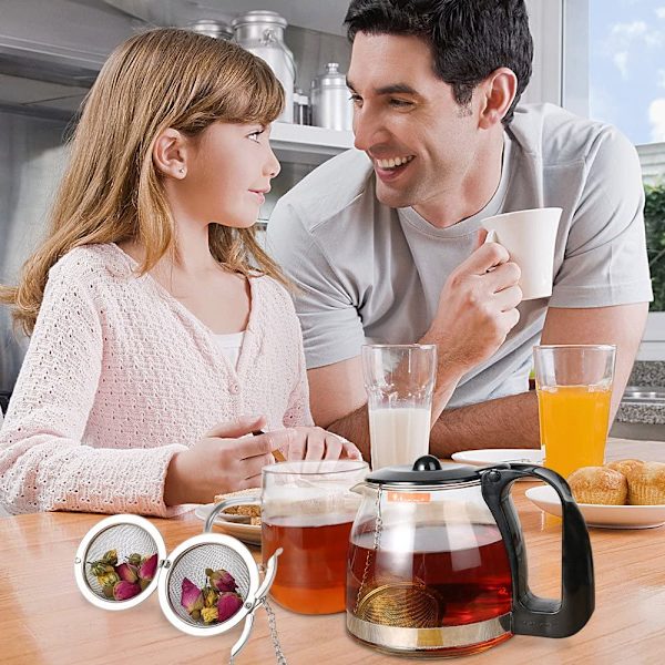 2 rustfrie stål te kugler, mesh te infuser filter