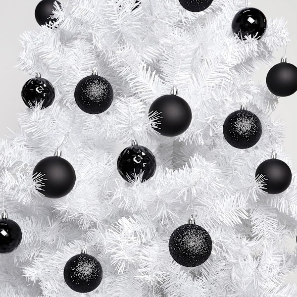 Julgransprydnader Set, Lättviktshängande Dekorationer för Julstämning, Spegelfinish & Blank Finish Plastkulor, Idealisk för